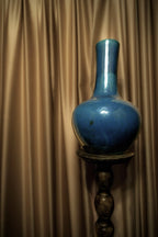 1974 Paul Chambost Blue Glazed Ceramic Vase