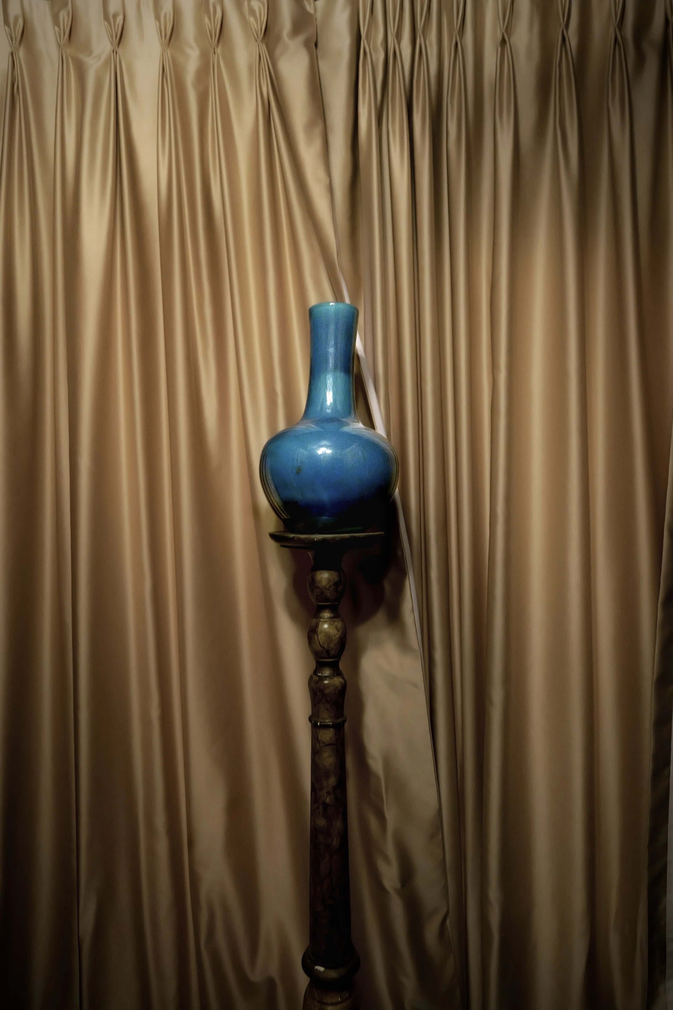 1974 Paul Chambost Blue Glazed Ceramic Vase