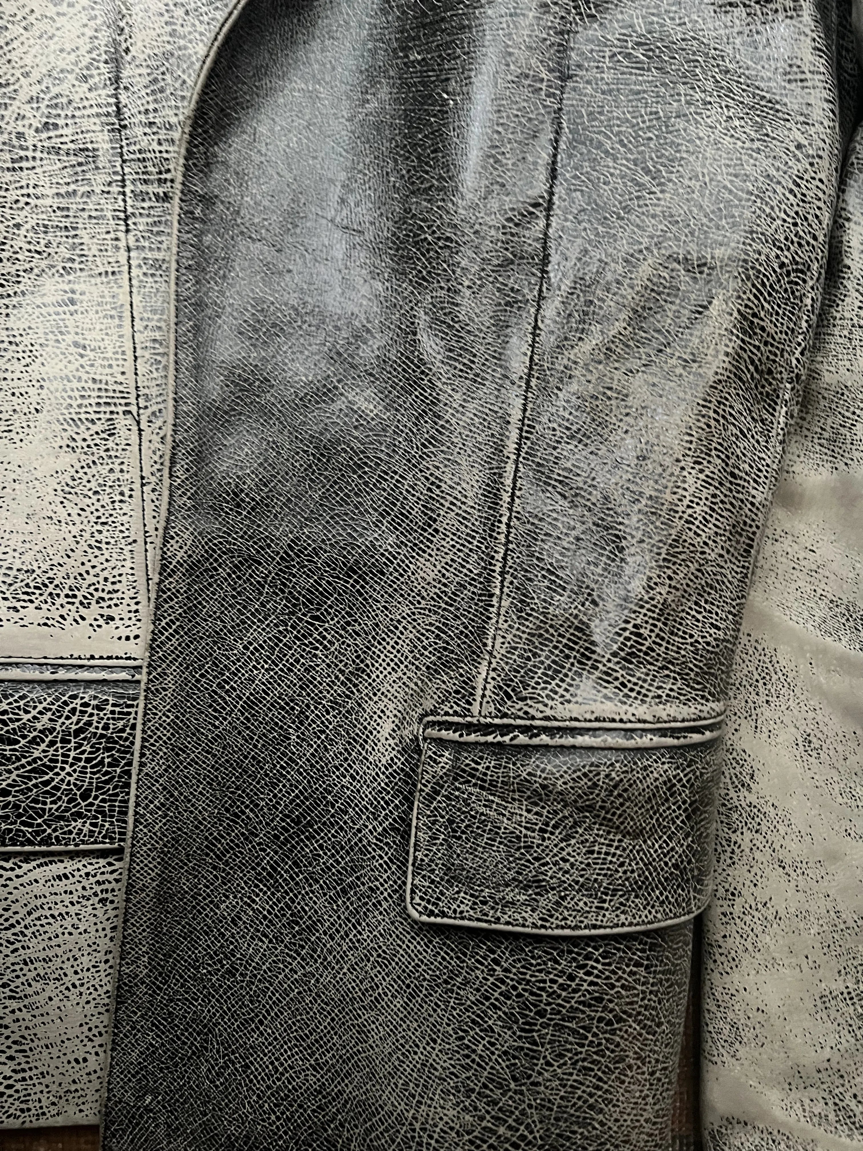 Dior Homme Fall-Winter 2002 Reflexion Sample Cracked Leather Jacket