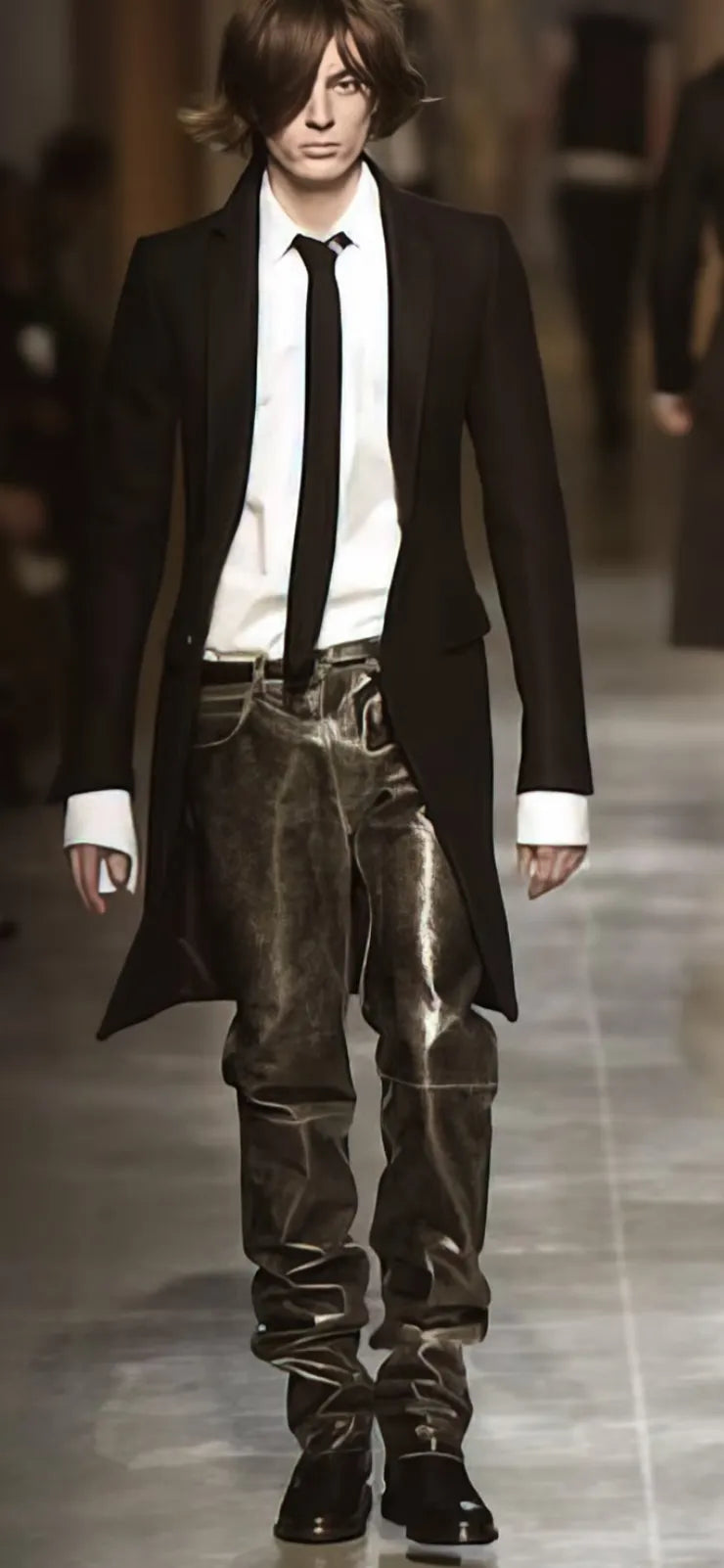 Dior Homme Fall-Winter 2002 Reflexion Sample Cracked Leather Jacket